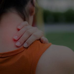 neck pain focused on an athlete's back neck