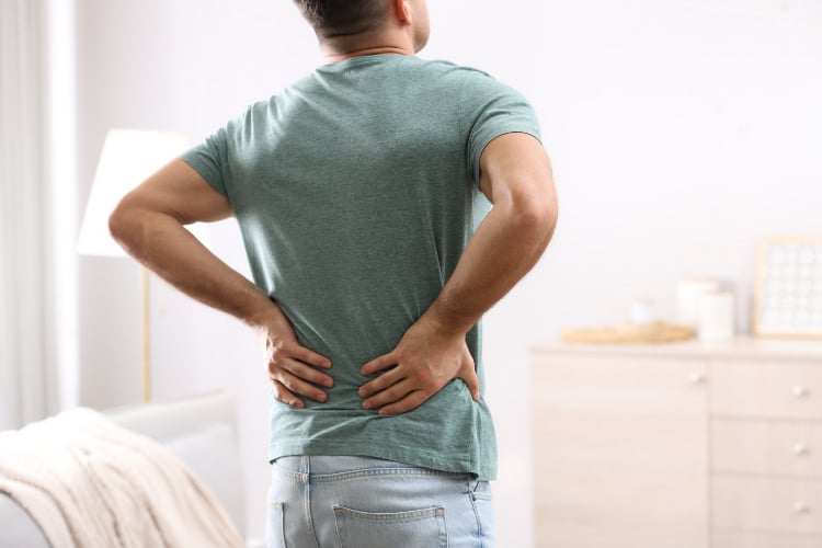 Man suffers from back pain