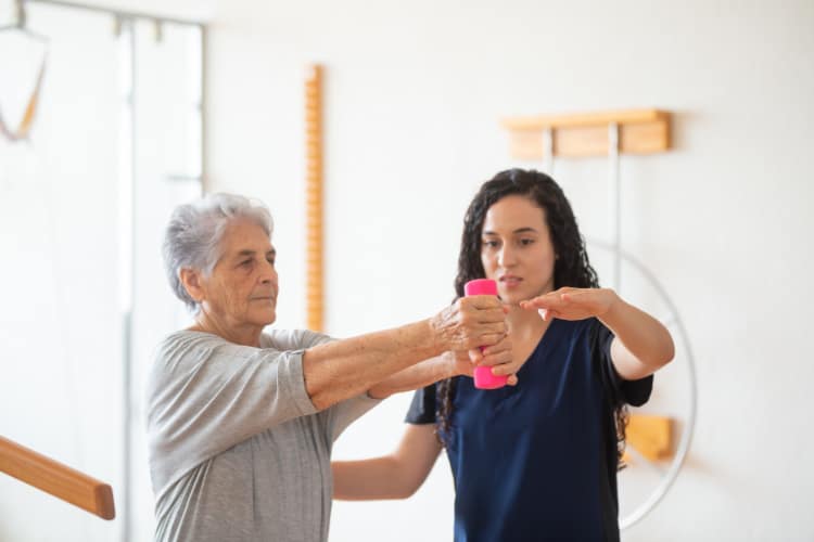 Physical therapy treatment at the clinic.