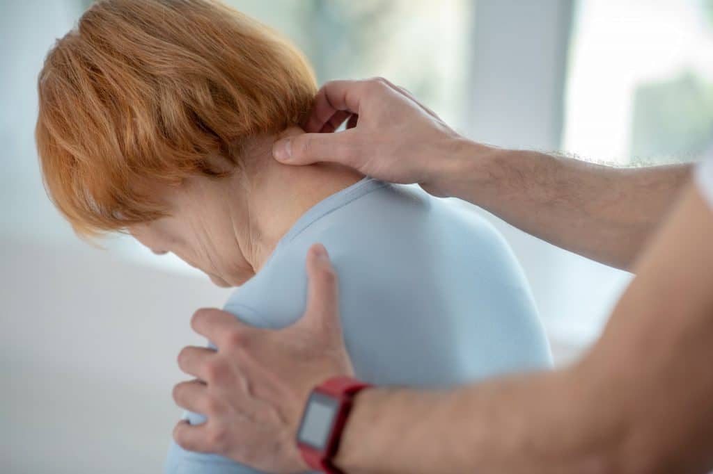 Close up of a female neck during the therapy