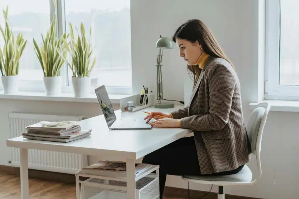 A Woman Working at the Office