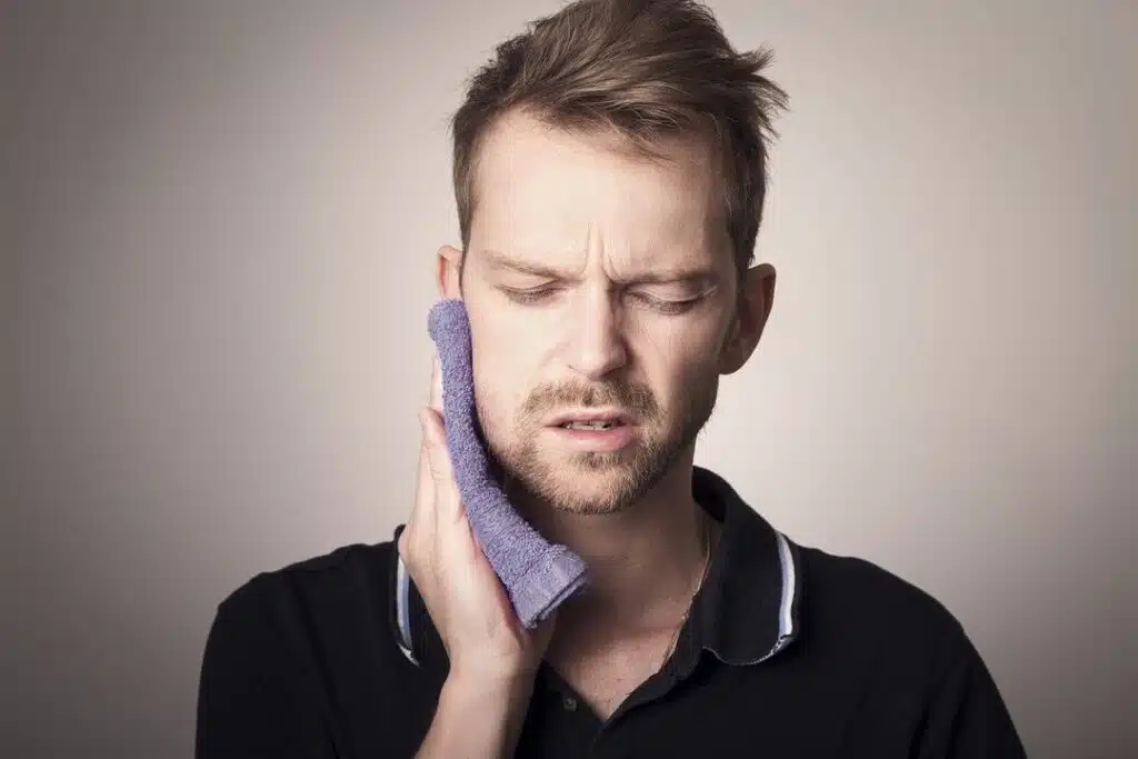 a man with jaw pain